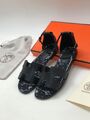 Сандалии Hermès женский кожа черный 66648-2