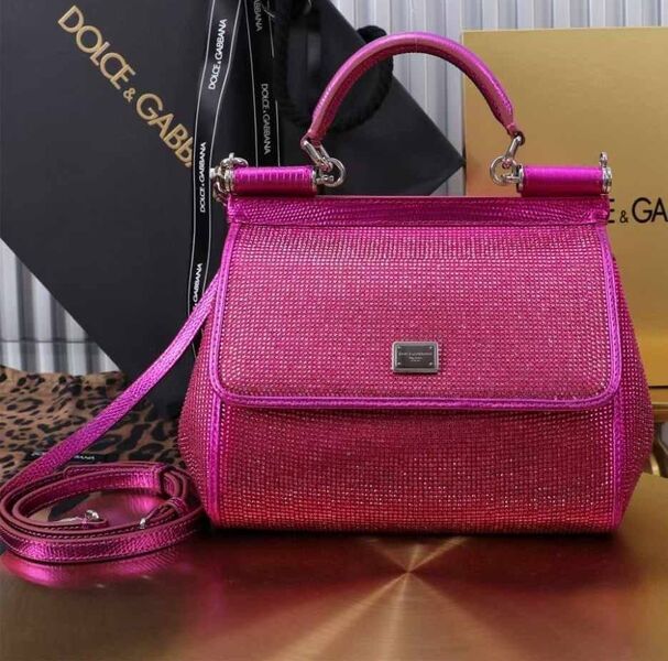Сумка Dolce & Gabbana женский стразы бордовый 172343