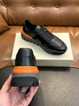 Мужские кроссовки Santoni мужской кожа черный 201071-3