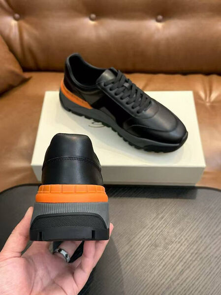 Мужские кроссовки Santoni мужской кожа черный 201071-3