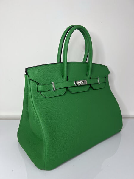 Сумка Hermès Birkin 35 женский кожа болотный 139845-2
