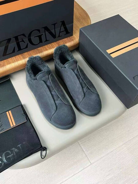 Мужские кеды Zegna мужской замша графитовый 170271-2