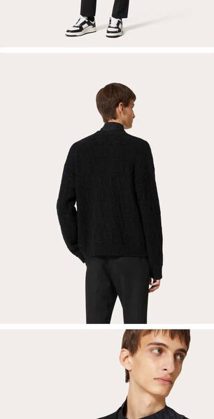Мужской кардиган Valentino мужской вязаная ткань черный 168701-4