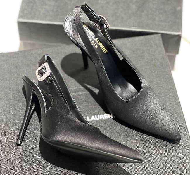 Туфли Saint Laurent женский кожа черный 139596