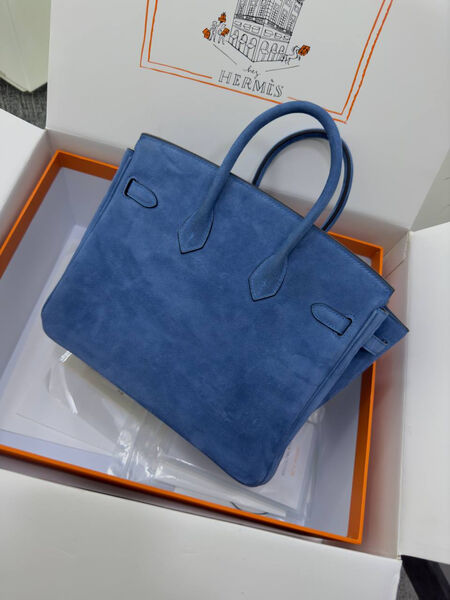 Сумка Hermès Birkin 25 женский замша синий 155725-4