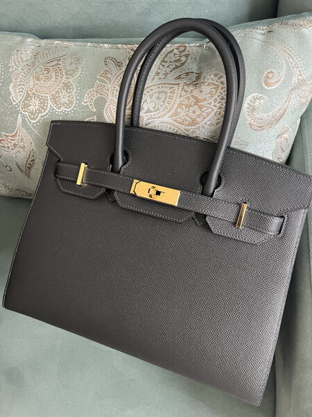 Сумка Hermès Birkin 30 женский кожа графитовый 139367-4
