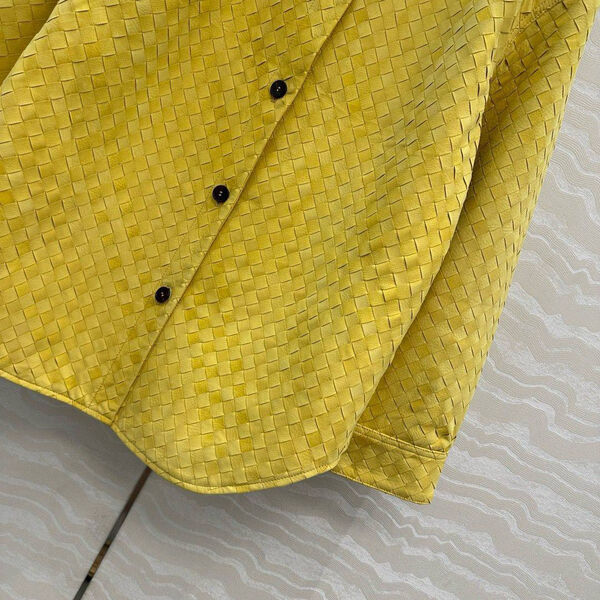 Рубашка Bottega Veneta женский кожа горчичный 196463-2