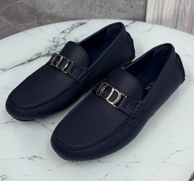 Мужские мокасины Christian Dior мужской кожа синий 185718