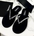 Шлепки Chanel женский стразы черный 184841-1