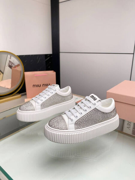 Кеды Miu Miu женский кожа белый 136066-2