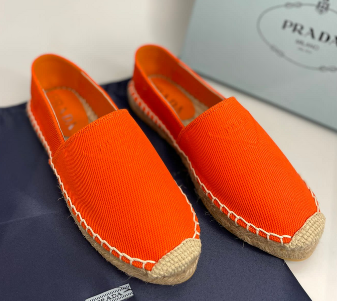 Слипоны Prada женский текстиль оранжевый 71005