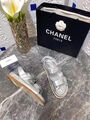 Босоножки Chanel женский кожа графитовый 3825-6
