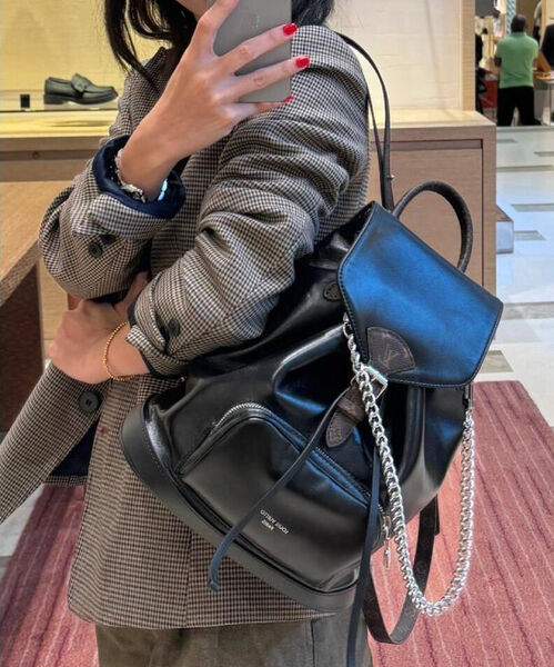 Рюкзак Louis Vuitton женский кожа черный 162173-2