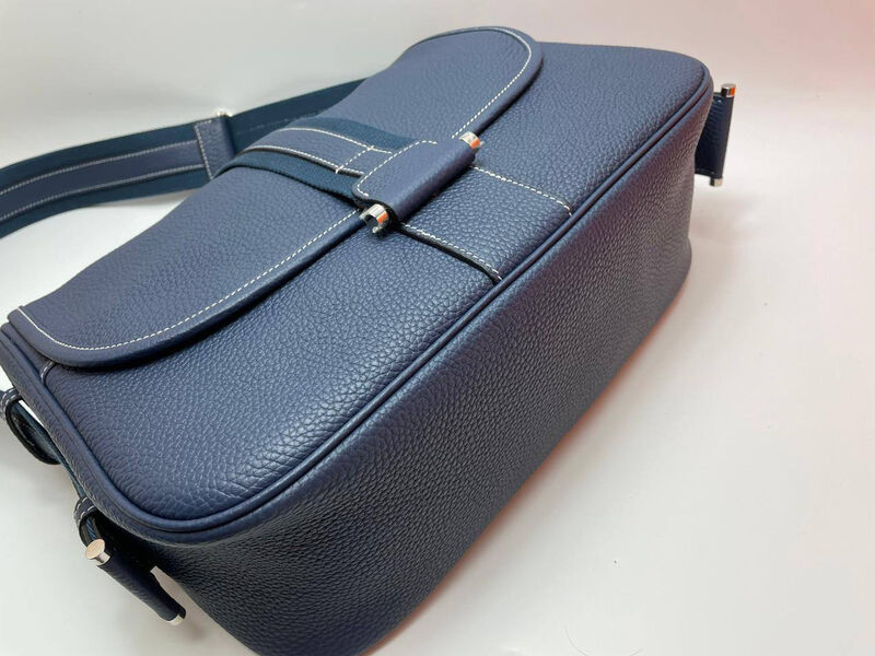 Мужская сумка мессенджер Hermès мужской кожа синий 135367-4