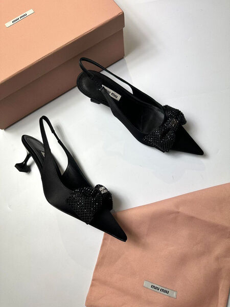 Туфли Miu Miu женский сатин черный 107386-2
