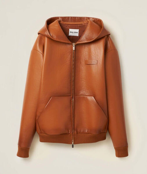 Куртка Miu Miu женский кожа бежевый 137829-3