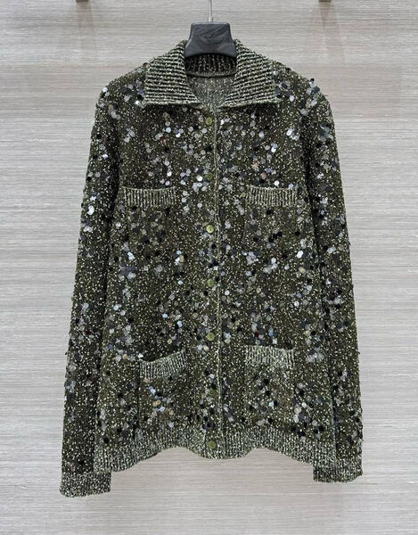 Кардиган Gucci женский вязаная ткань болотный 200851