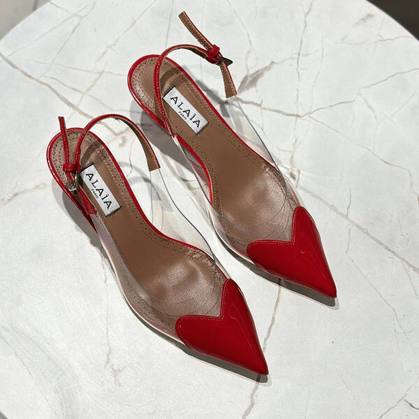 Туфли Alaïa женский кожа бордовый 139977-3