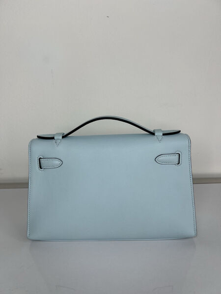 Сумка Hermèskelly 20 Pochette женский кожа бирюзовый 138056-3