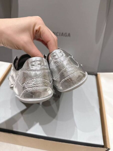 Женские кеды Balenciaga женский кожа серебристый k7666821-1-4