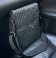 Мужская сумка мессенджер Bottega Veneta мужской кожа черный 42924-1