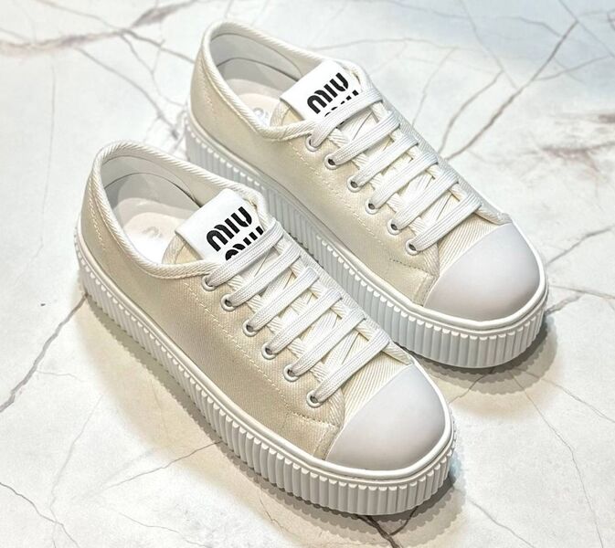 Кеды Miu Miu женский текстиль белый 149484