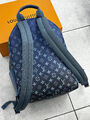 Мужской рюкзак Louis Vuitton мужской кожа синий 167100-2