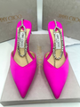Босоножки Jimmy Choo женский сатин бордовый 12392-3