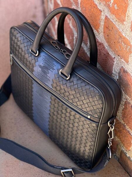 Мужской портфель Bottega Veneta мужской кожа синий 52033-2