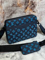 Мужская сумка мессенджер Louis Vuitton мужской кожа синий 120984-3