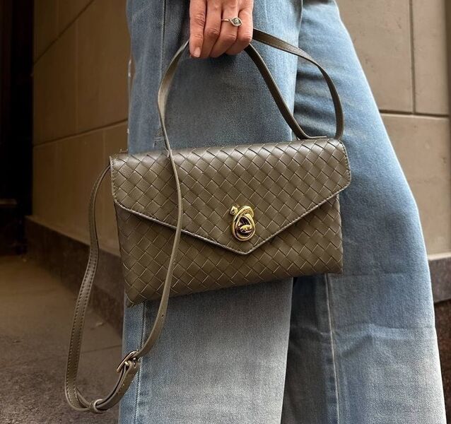 Сумка Bottega Veneta женский кожа болотный 201320