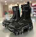 Ботинки Balenciaga женский кожа swift черный,серебристый 166215
