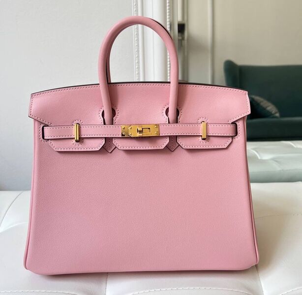 Сумка Hermès Birkin 25 женский кожа розовый 150147