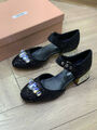 Туфли Miu Miu женский текстиль черный 136116-2