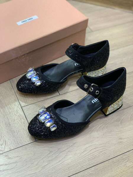 Туфли Miu Miu женский текстиль черный 136116-2
