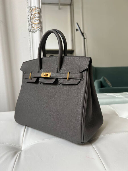 Сумка Hermès Birkin 25 женский кожа графитовый 147791-2