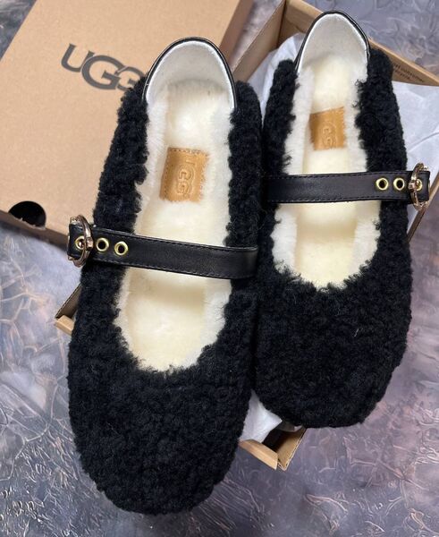 Угги Ugg Slipper женский кожа черный 167655
