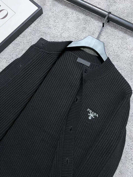 Мужской кардиган Prada мужской вязаная ткань черный 126818-8