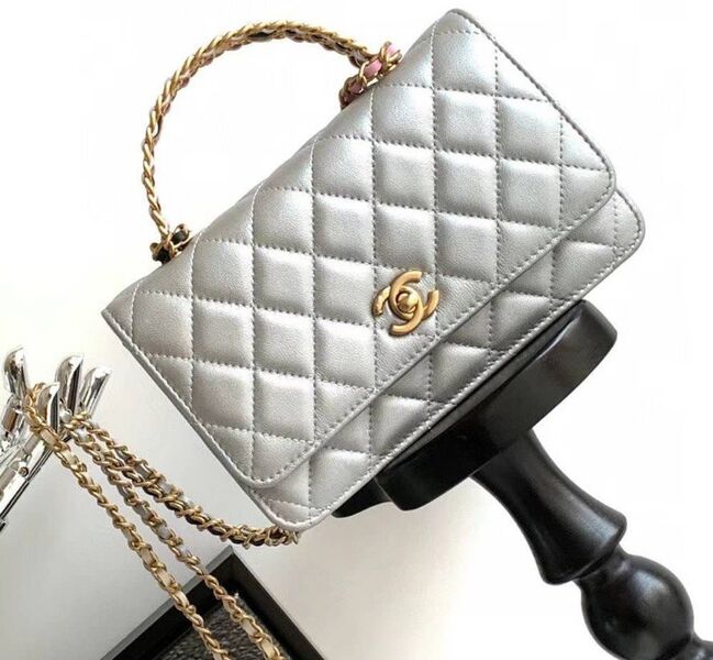 Сумка Chanel женский кожа графитовый 123261
