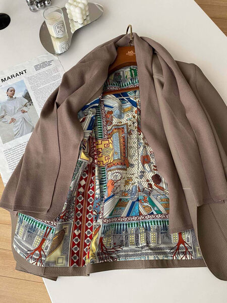 Куртка Hermès женский кожа бежевый 160180-6