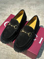 Лоферы Gucci женский замша черный 200419-2