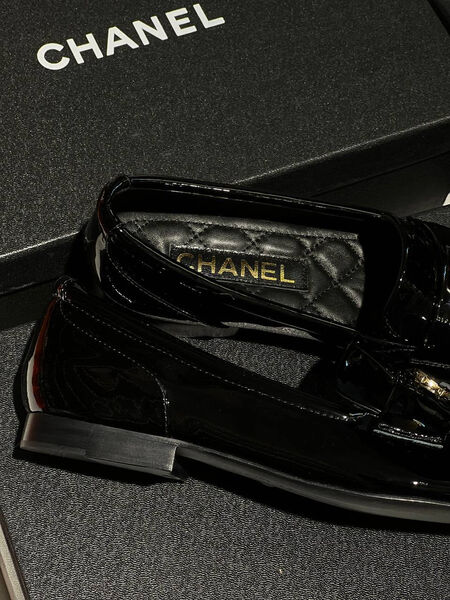 Лоферы Chanel женский кожа черный 146288-6