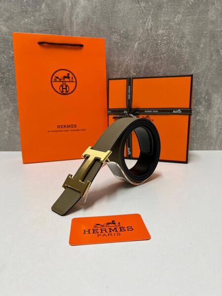 Мужской ремень Hermès мужской кожа бежевый r0725537-1-3