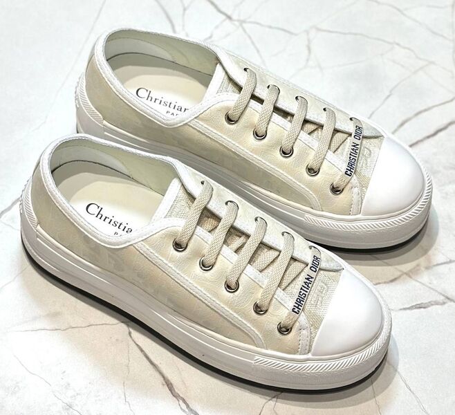 Кеды Christian Dior женский текстиль бежевый 149189