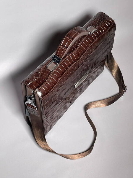 Мужской портфель Brioni мужской кожа бордовый 147900