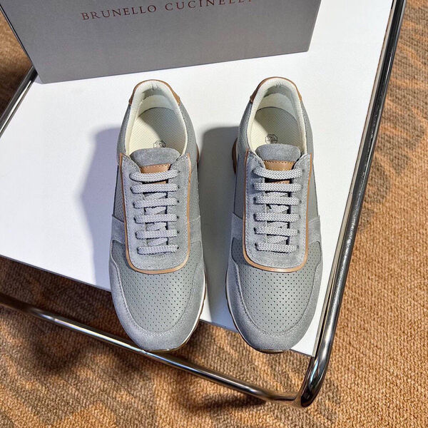 Мужские кроссовки Brunello Cucinelli мужской замша графитовый 131243-4