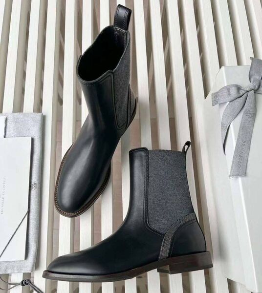Ботинки Brunello Cucinelli женский кожа черный 128227