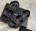 Сандалии Chanel женский кожа черный 109189-1