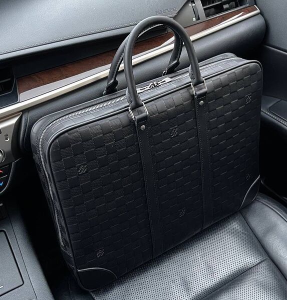 Мужской портфель Louis Vuitton мужской кожа черный 99279