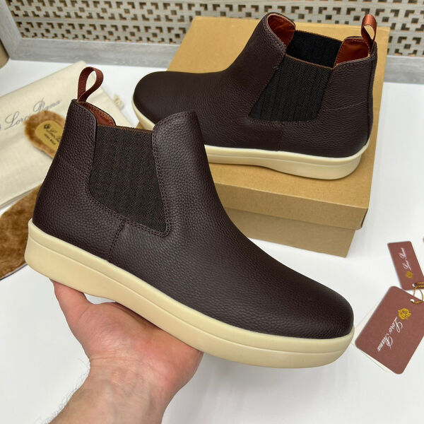 Мужские ботинки Loro Piana мужской кожа бордовый 107797-5